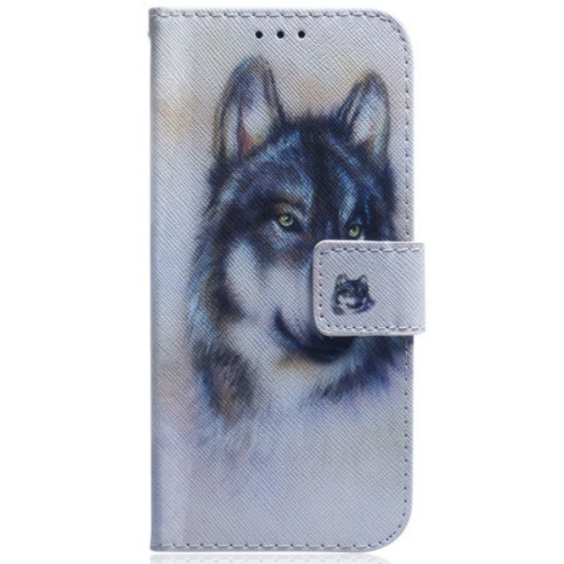 Folio Cover Samsung Galaxy S23 Ultra 5G Lupo Dell'acquerello