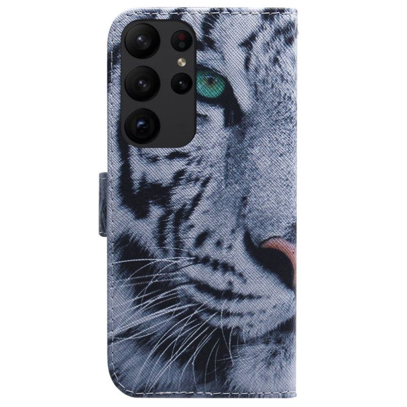 Folio Cover Samsung Galaxy S23 Ultra 5G Tigre Bianca