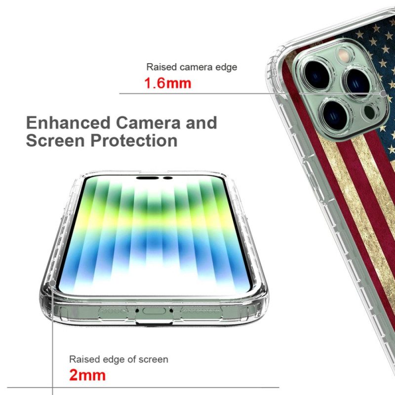 Cover iPhone 14 Pro Max Bandiera Americana Migliorata