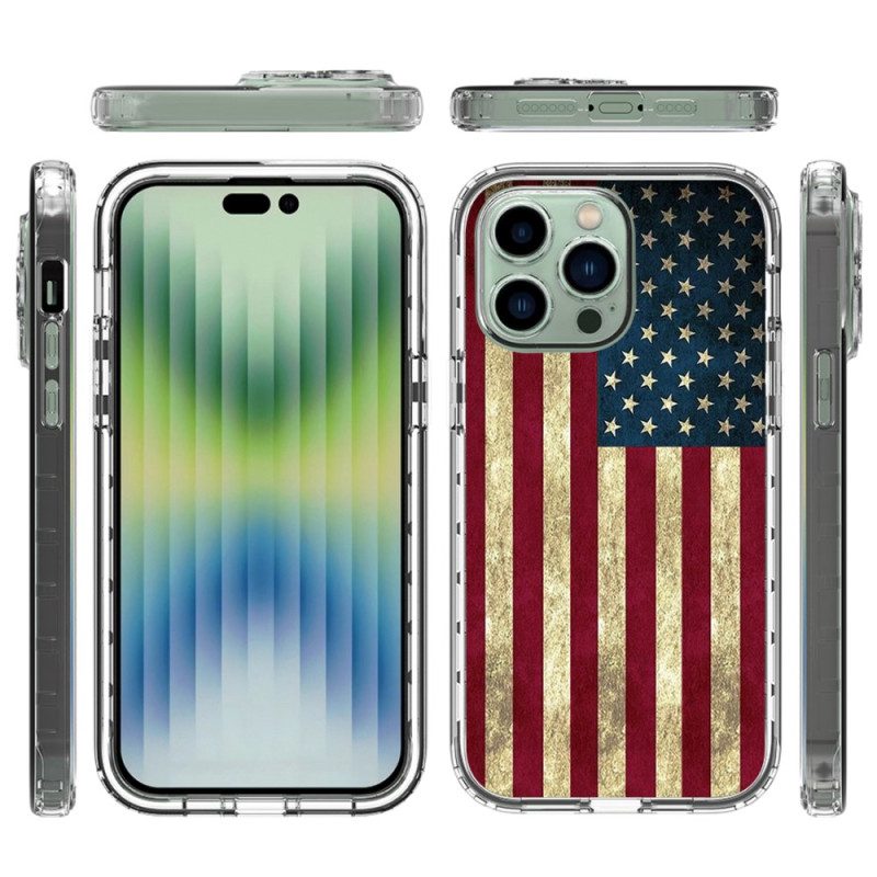 Cover iPhone 14 Pro Max Bandiera Americana Migliorata