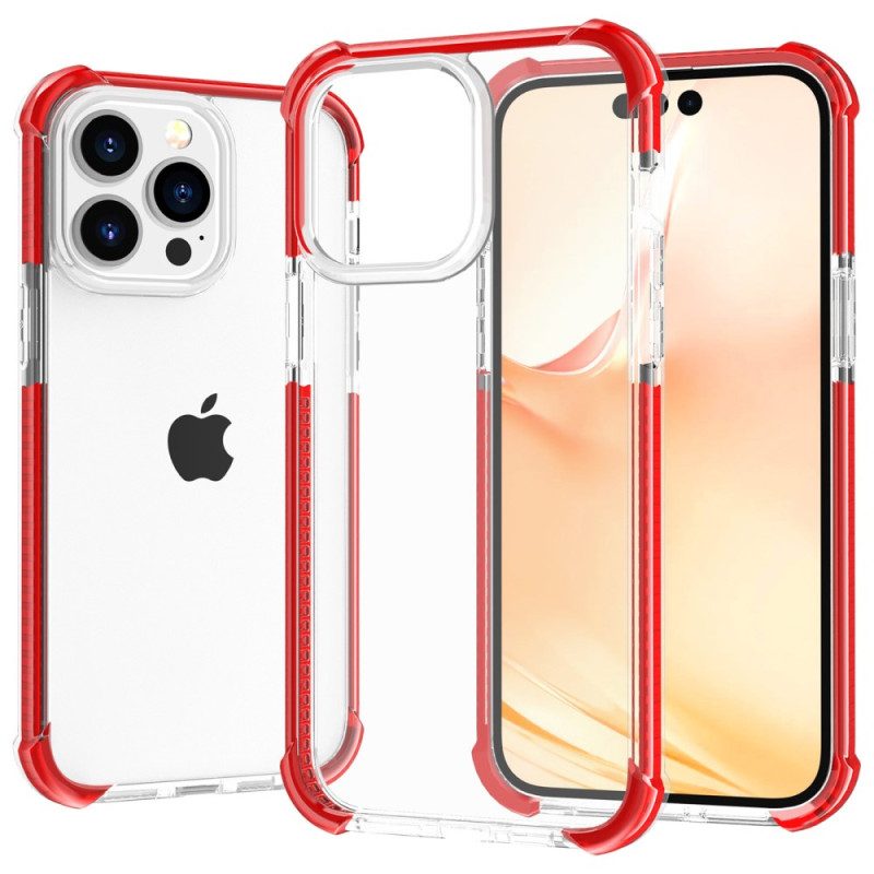 Cover iPhone 14 Pro Max Bordi Colorati Trasparenti