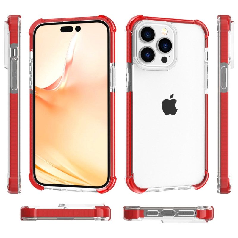 Cover iPhone 14 Pro Max Bordi Colorati Trasparenti