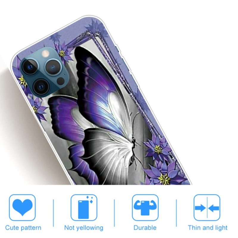 Cover iPhone 14 Pro Max Farfalla Viola