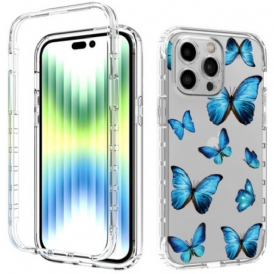 Cover iPhone 14 Pro Max Farfalle Blu Migliorate