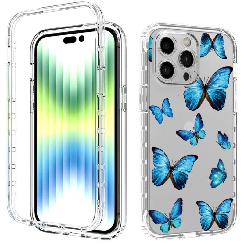 Cover iPhone 14 Pro Max Farfalle Blu Migliorate