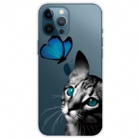 Cover iPhone 14 Pro Max Gatto E Farfalla