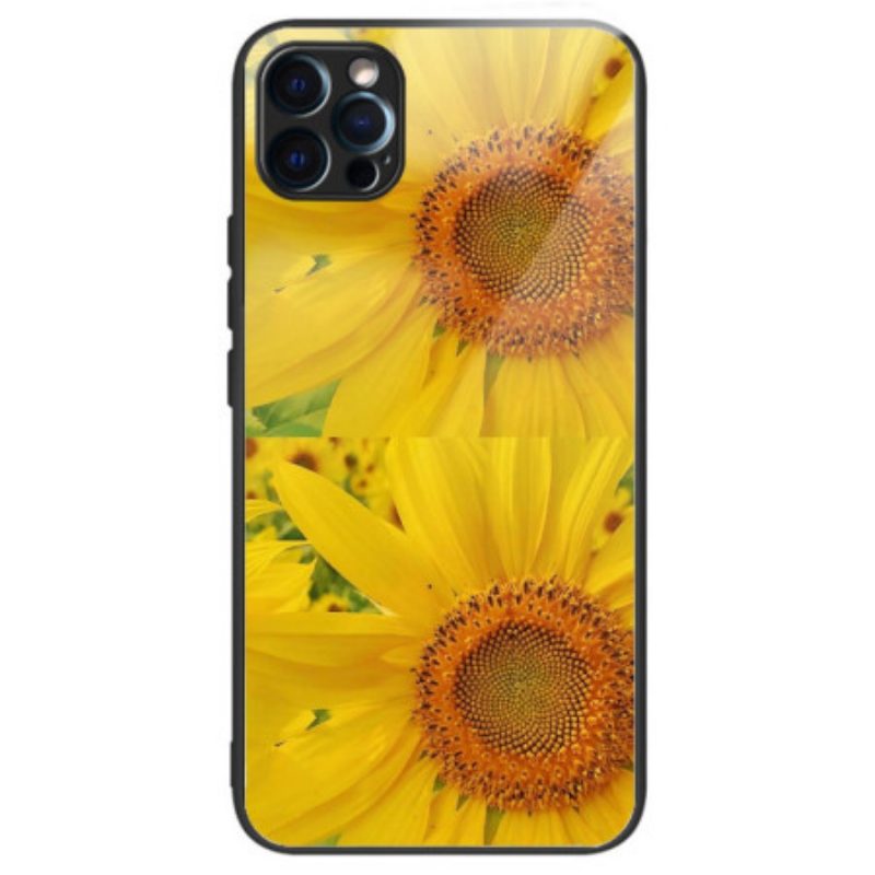 Cover iPhone 14 Pro Max Girasoli In Vetro Temperato