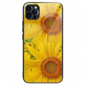 Cover iPhone 14 Pro Max Girasoli In Vetro Temperato