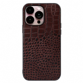 Cover iPhone 14 Pro Max Vera Pelle Di Coccodrillo