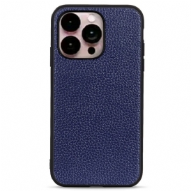 Cover iPhone 14 Pro Max Vera Pelle Di Litchi