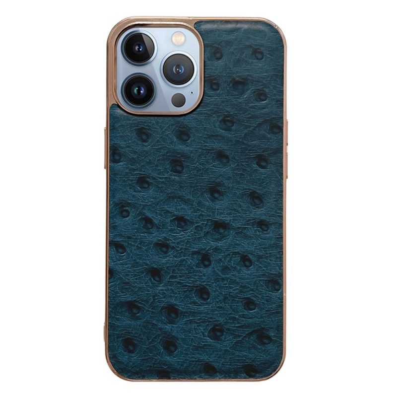 Cover iPhone 14 Pro Max Vera Pelle Martellata