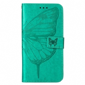 Custodia in pelle iPhone 14 Pro Max Farfalla Barocco Strappy