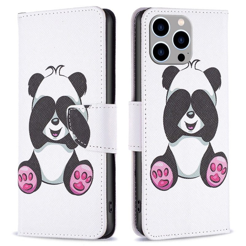 Custodia in pelle iPhone 14 Pro Max Panda