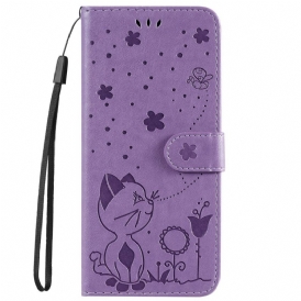 Custodia in pelle iPhone 14 Pro Max Strappy Cat E Api