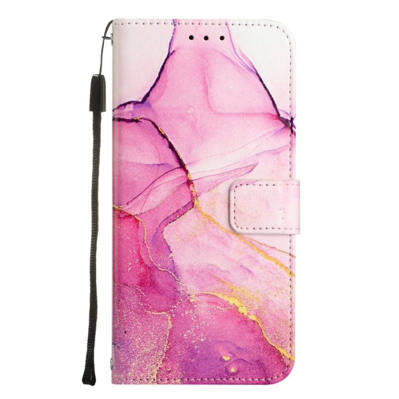 Custodia in pelle iPhone 14 Pro Max Striscia Di Marmo