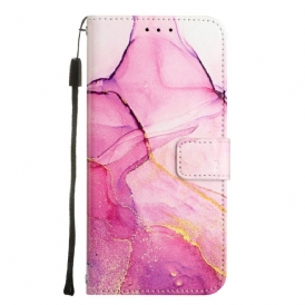 Custodia in pelle iPhone 14 Pro Max Striscia Di Marmo