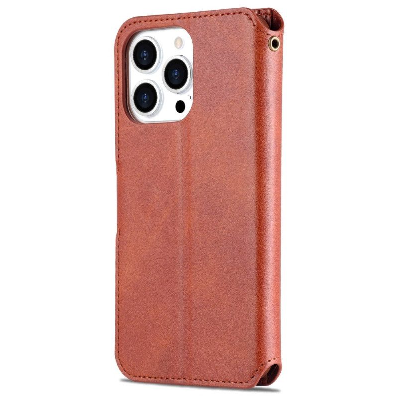 Folio Cover iPhone 14 Pro Max Azns Ecopelle