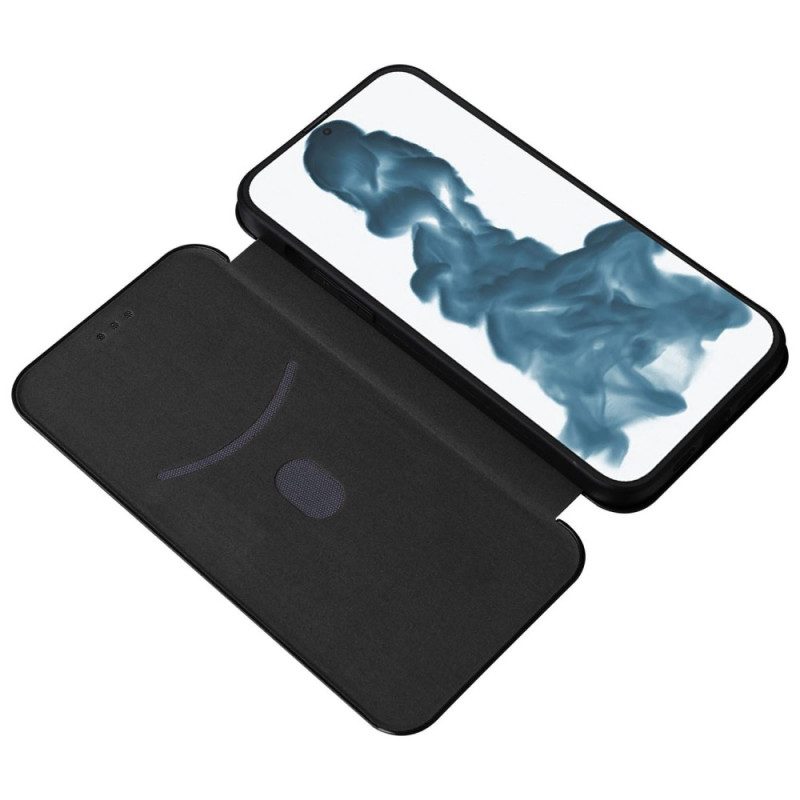 Folio Cover iPhone 14 Pro Max Custodia in pelle Fibra Di Carbonio