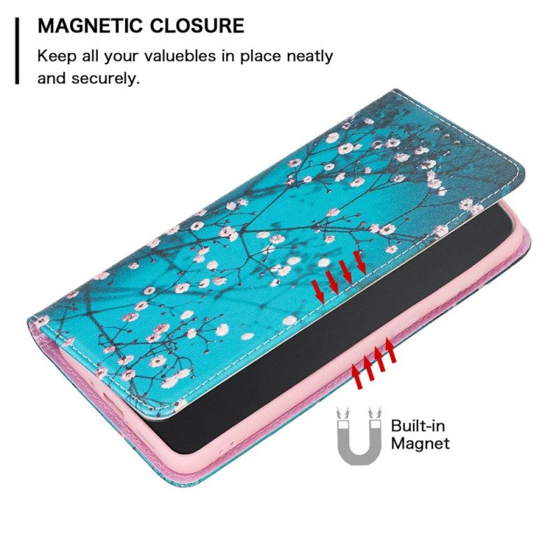 Folio Cover iPhone 14 Pro Max Custodia in pelle Floreali