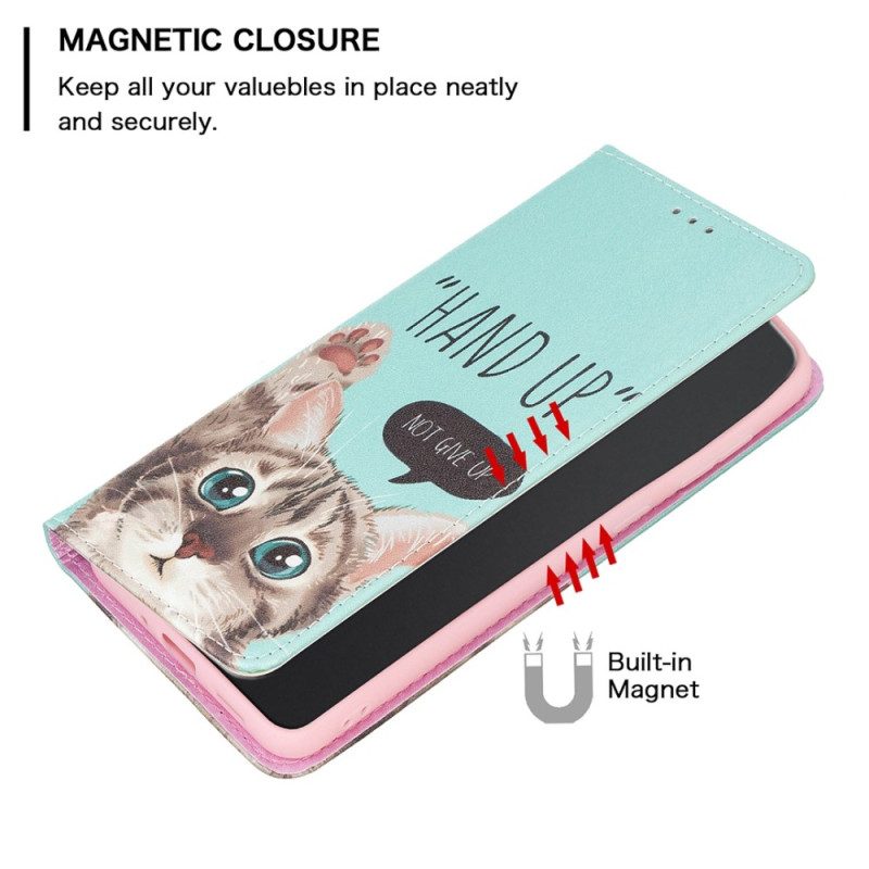 Folio Cover iPhone 14 Pro Max Custodia in pelle Mano In Alto