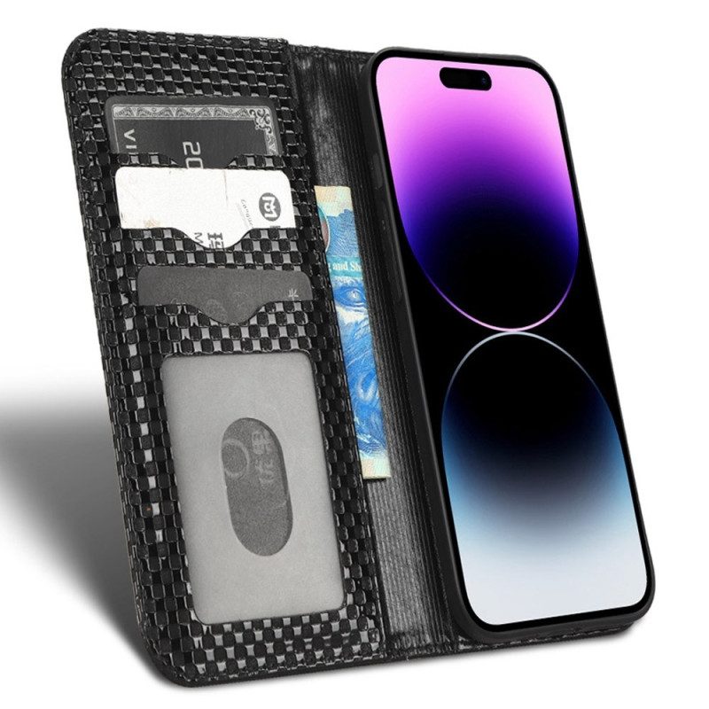 Folio Cover iPhone 14 Pro Max Custodia in pelle Strutturato