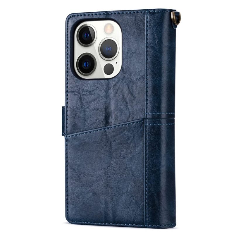 Folio Cover iPhone 14 Pro Max Vintage Multifunzionale