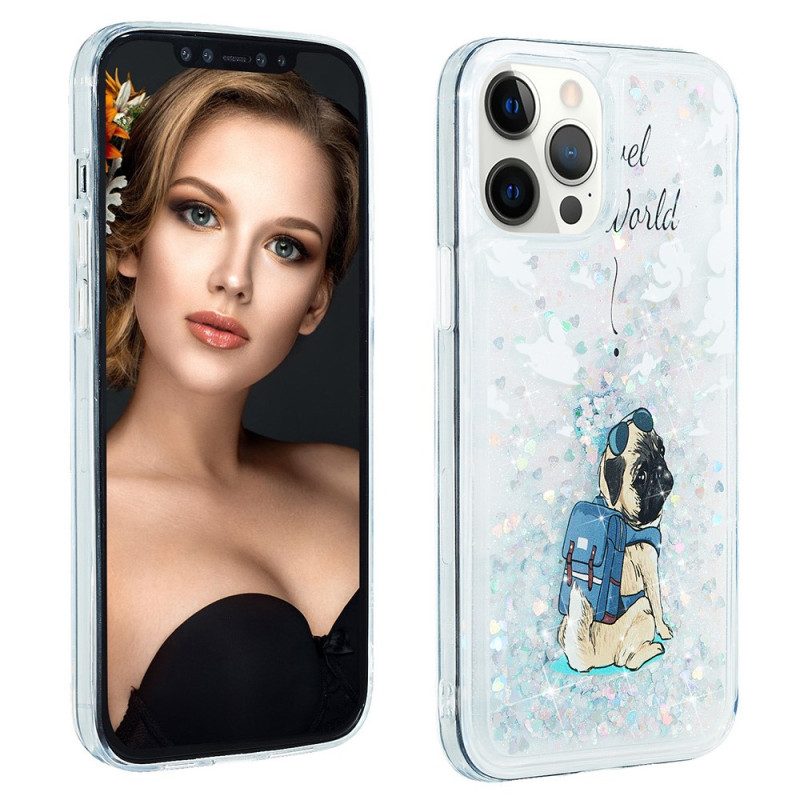 Cover iPhone 15 Pro Cane Glitterato