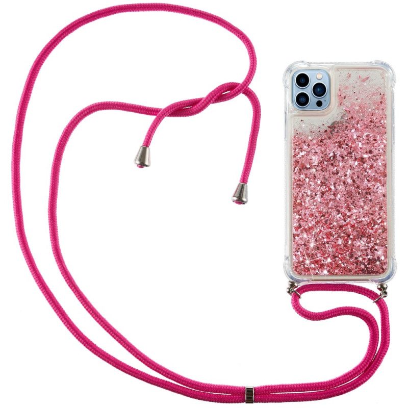 Cover iPhone 15 Pro Cordoncino Con Paillettes