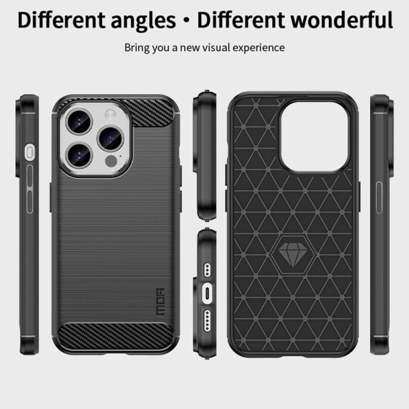 Cover iPhone 15 Pro Fibra Di Carbonio Spazzolata Mofi