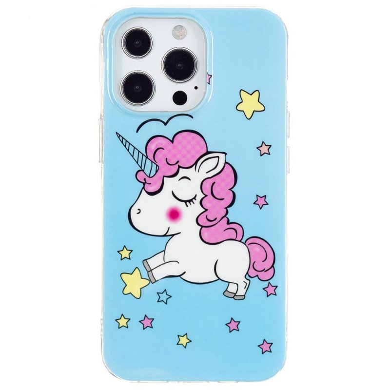 Cover iPhone 15 Pro Unicorno Fluorescente