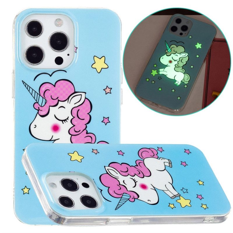 Cover iPhone 15 Pro Unicorno Fluorescente