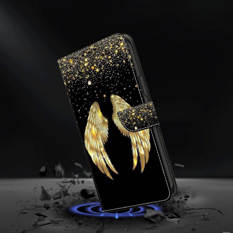 Custodia in pelle iPhone 15 Pro Ali D'oro