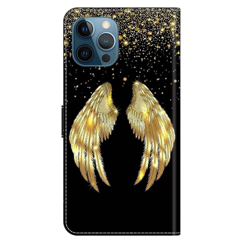 Custodia in pelle iPhone 15 Pro Ali D'oro