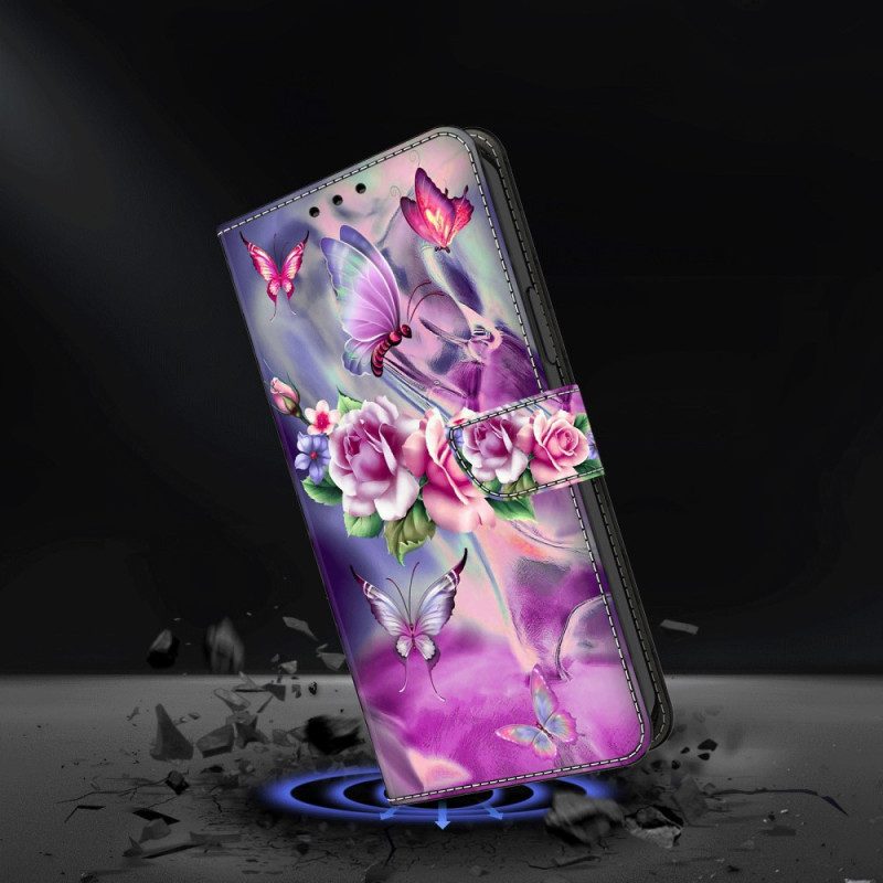 Custodia in pelle iPhone 15 Pro Bellissimi Fiori