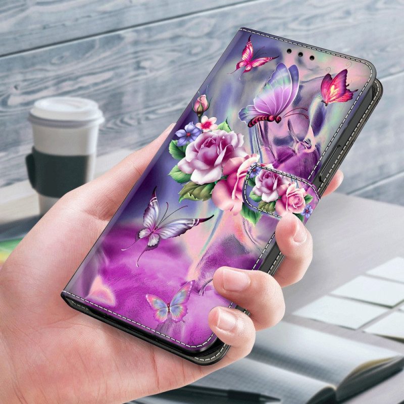 Custodia in pelle iPhone 15 Pro Bellissimi Fiori