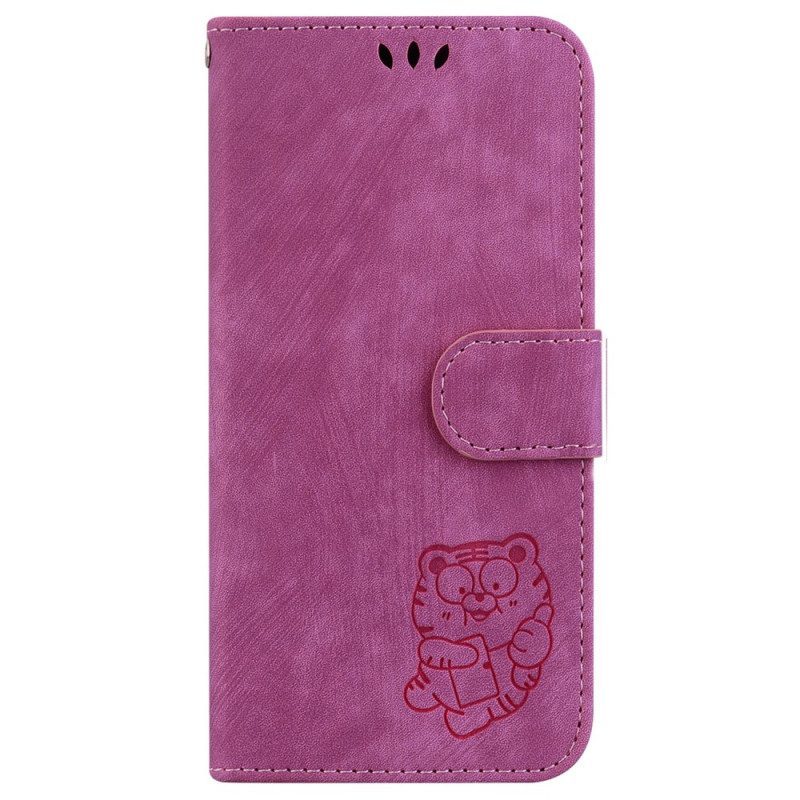 Custodia in pelle iPhone 15 Pro Tigre Carina