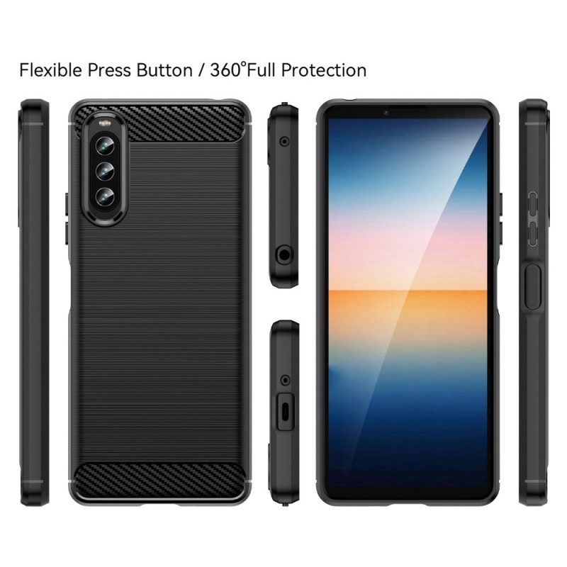 Cover Sony Xperia 10 IV Fibra Di Carbonio Spazzolata