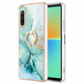 Cover Sony Xperia 10 IV Marmo Con Supporto Ad Anello