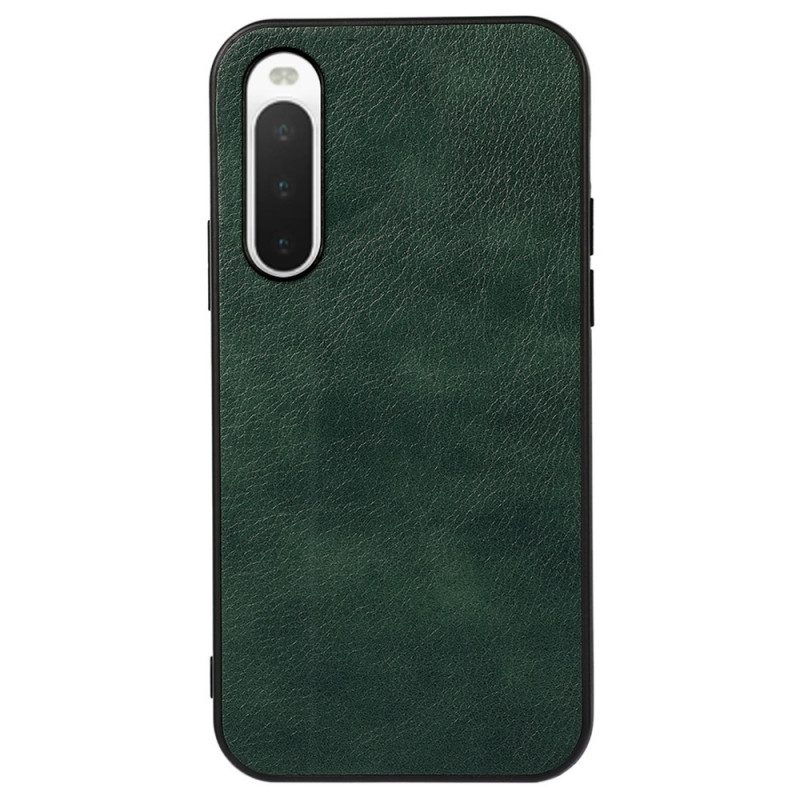 Cover Sony Xperia 10 IV Stile In Pelle Litchi