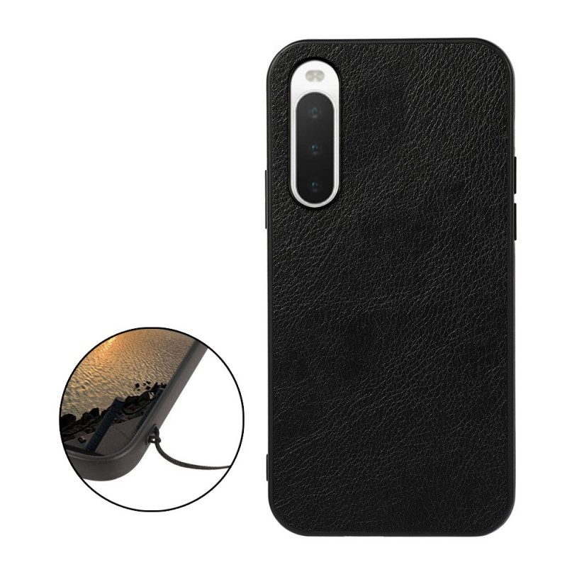 Cover Sony Xperia 10 IV Stile In Pelle Litchi