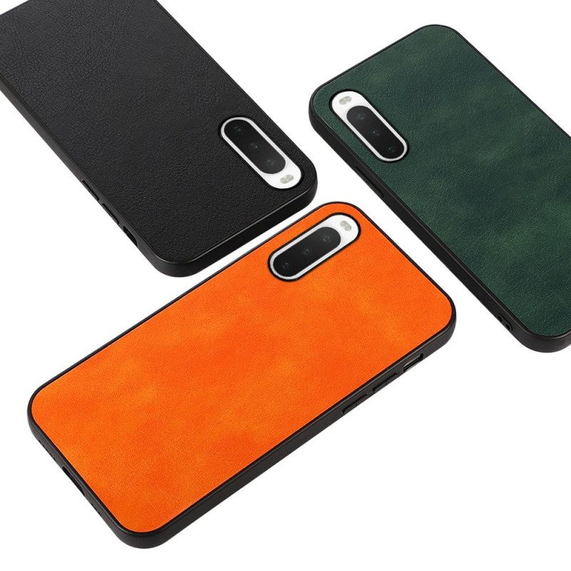 Cover Sony Xperia 10 IV Stile In Pelle Litchi