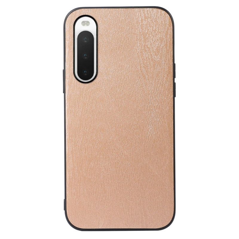 Cover Sony Xperia 10 IV Trama Di Legno In Ecopelle