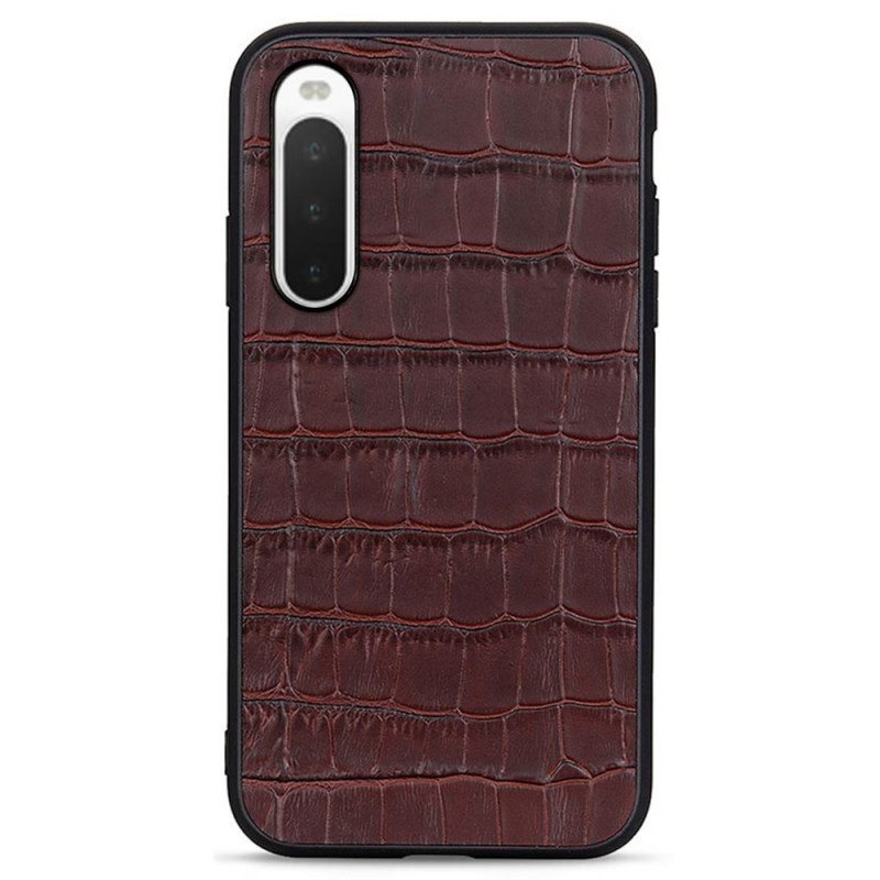 Cover Sony Xperia 10 IV Vera Pelle Di Coccodrillo