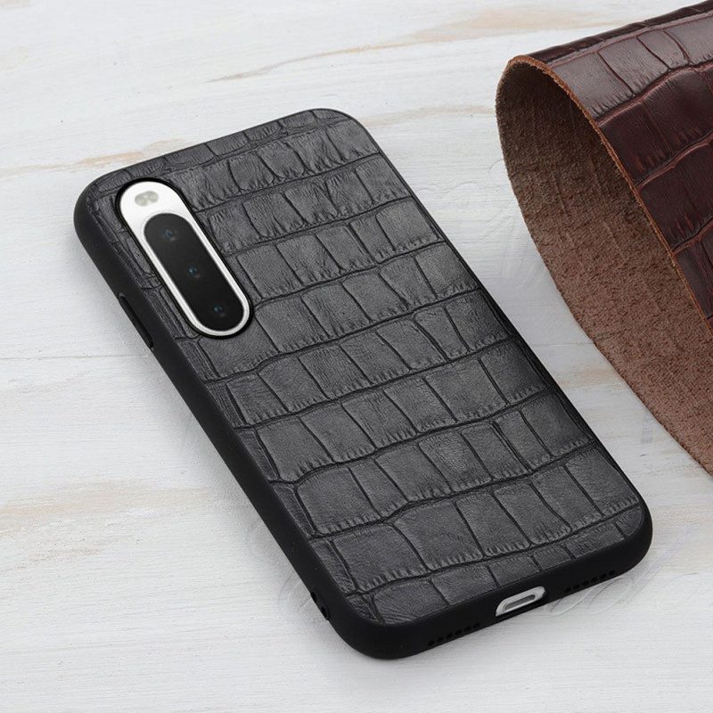 Cover Sony Xperia 10 IV Vera Pelle Di Coccodrillo