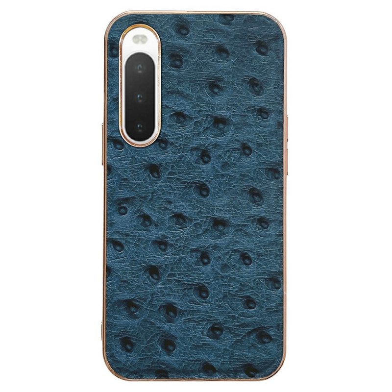 Cover Sony Xperia 10 IV Vera Pelle Stile Struzzo