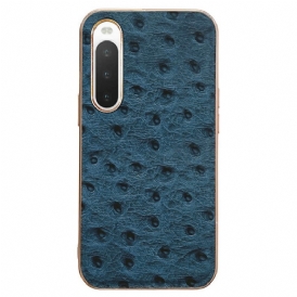 Cover Sony Xperia 10 IV Vera Pelle Stile Struzzo