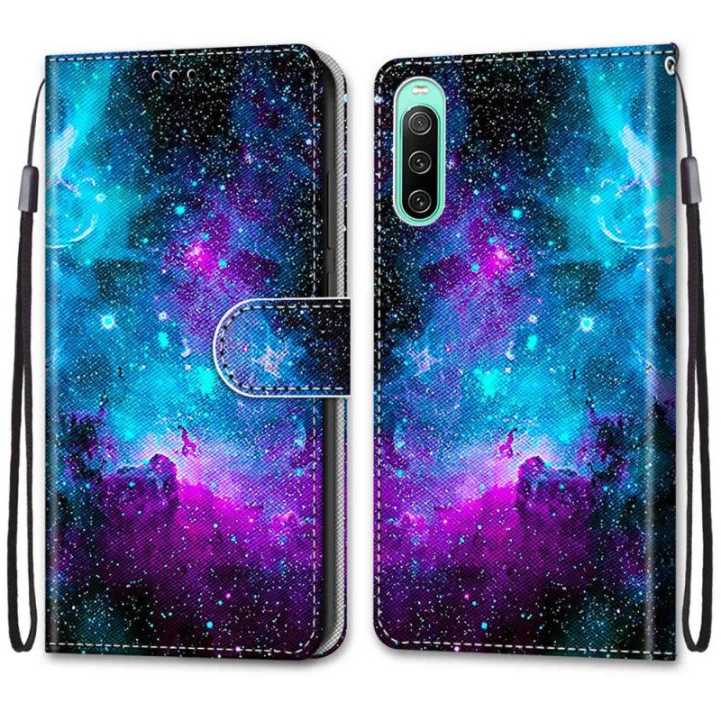 Custodia in pelle Sony Xperia 10 IV Cielo Cosmico