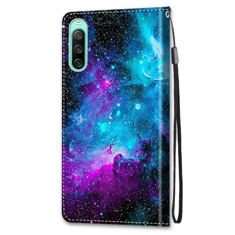 Custodia in pelle Sony Xperia 10 IV Cielo Cosmico