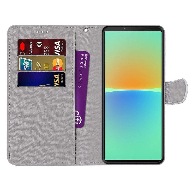 Custodia in pelle Sony Xperia 10 IV Cordino Leone