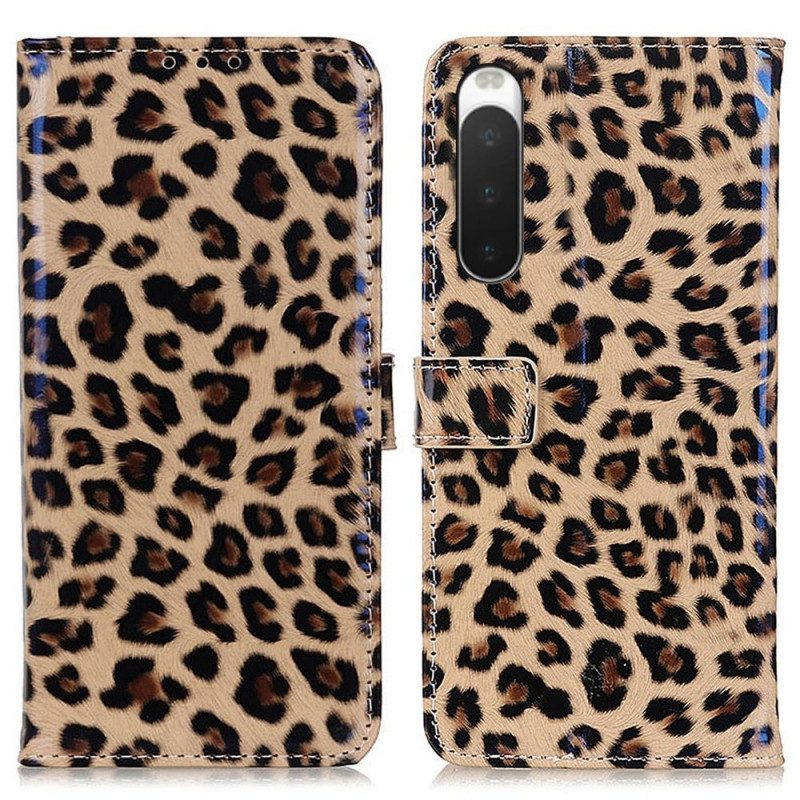 Custodia in pelle Sony Xperia 10 IV Effetto Pelle Di Leopardo